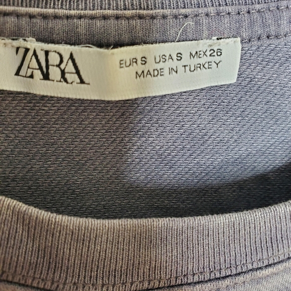 Zara washed effect gray sweatshirt jumper oversized small 043 - Picture 3 of 6